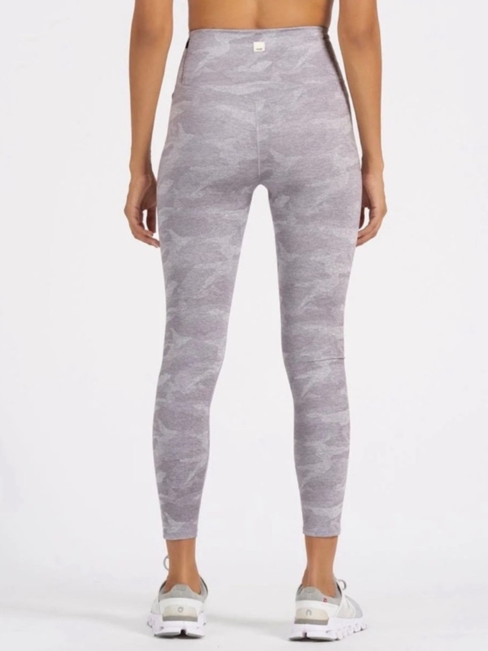 Vuori Women's Clean Elevation Leggings in the colorway Pale Heather Camo, Large